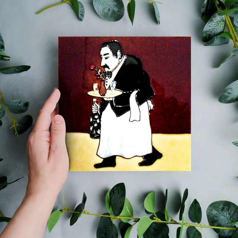 Continental Art Center 8x8" Decorative Ceramic Art Tile Waiter Wall Décor and Trivet