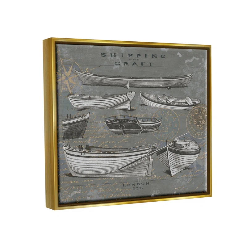 Stupell Industries " Shipping And Craft Various Boats Diagram " by Oliver Jeffries