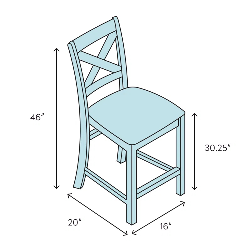 Zentique Parisienne Cafe Counter Stool with Solid Wood Frame