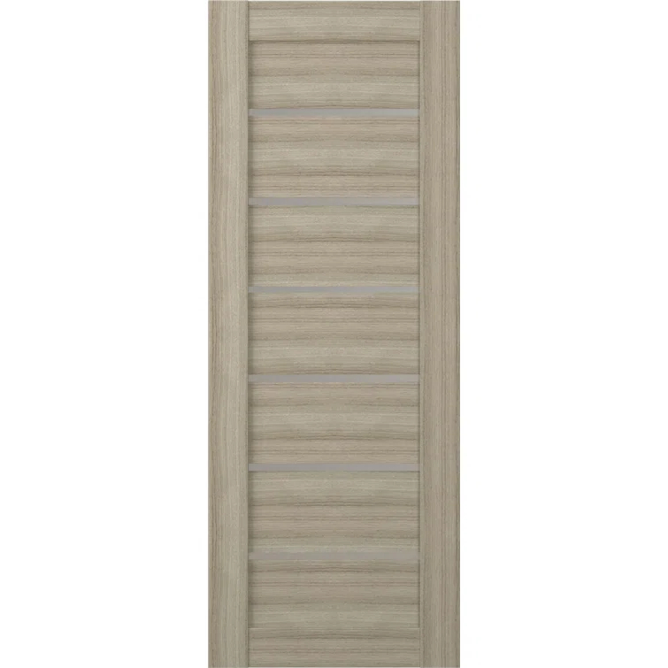 Belldinni Alba Solid Manufactured Wood and Glass Paneled Wood Finish Standard Door Slab