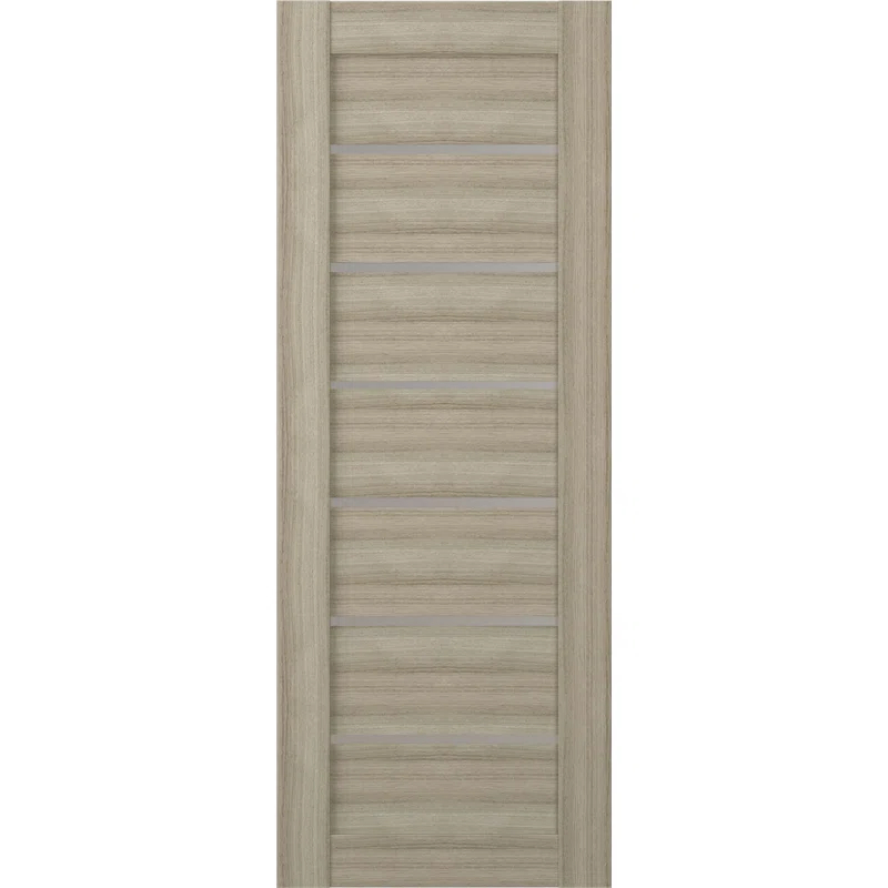 Belldinni Alba Solid Manufactured Wood and Glass Paneled Wood Finish Standard Door Slab