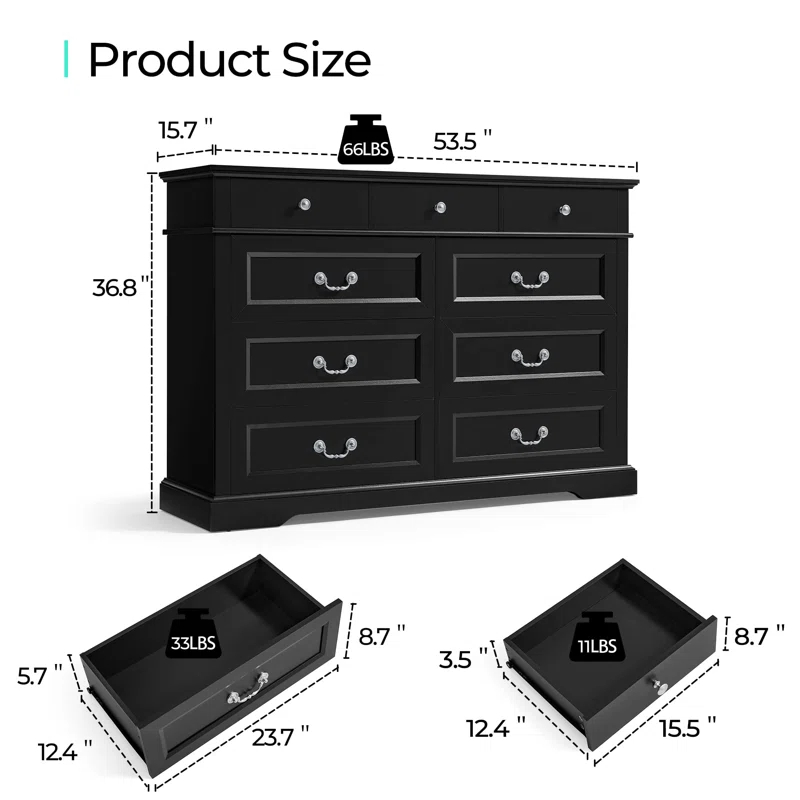 August Grove® Dugazon Wood Bedroom Dresser Farmhouse Drawer Chest