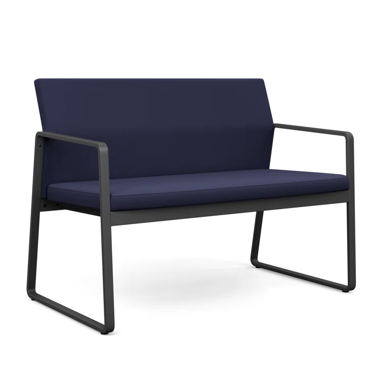 Lesro Gansett Waiting Reception Loveseat Metal Frame No Center Arms