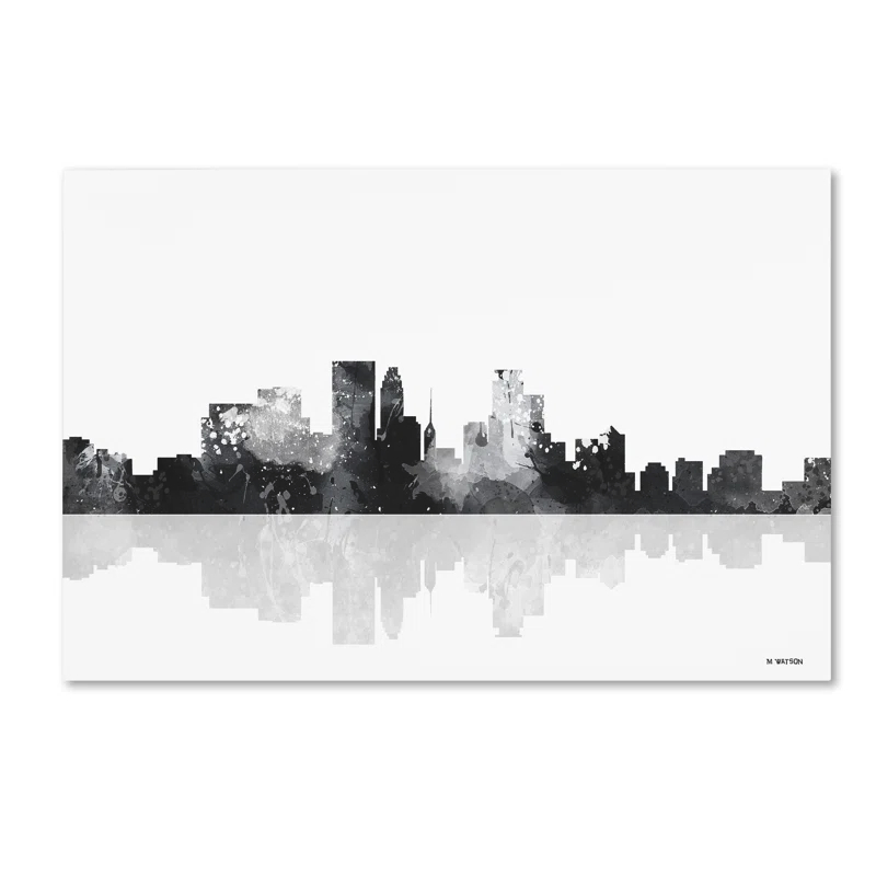 Trademark Fine Art " Minneapolis Minnesota Skyline BG-1 "