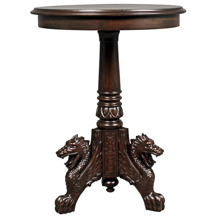 Design Toscano Heraldic Dragon Pedestal End Table