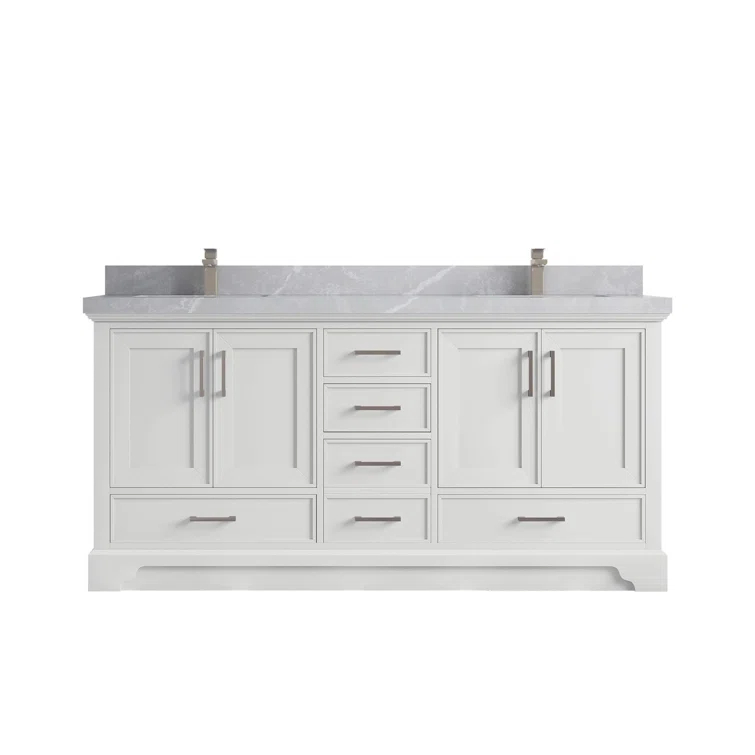 Willow Collections Charlotte 72'' Double Bathroom Vanity with Quartz Top