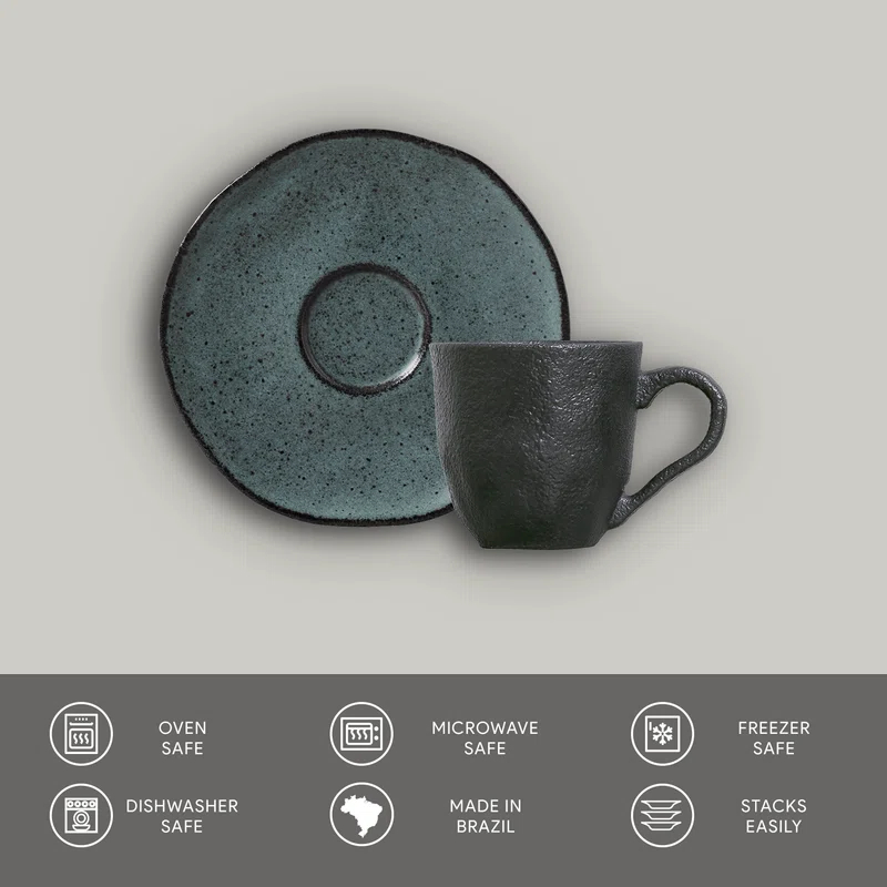 Porto Brasil Night Sky Commercial Dishwasher Safe 2.72'' Stoneware Saucer , Set of 6 (Set of 6)