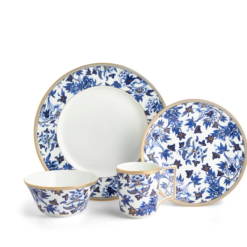 Wedgwood Hibiscus 4 Piece Bone China Place Setting, Service for 1 | Wayfair