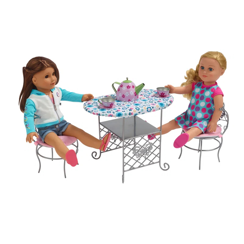 Badger Basket Tea Time Doll Table and Chair Set with Accessories