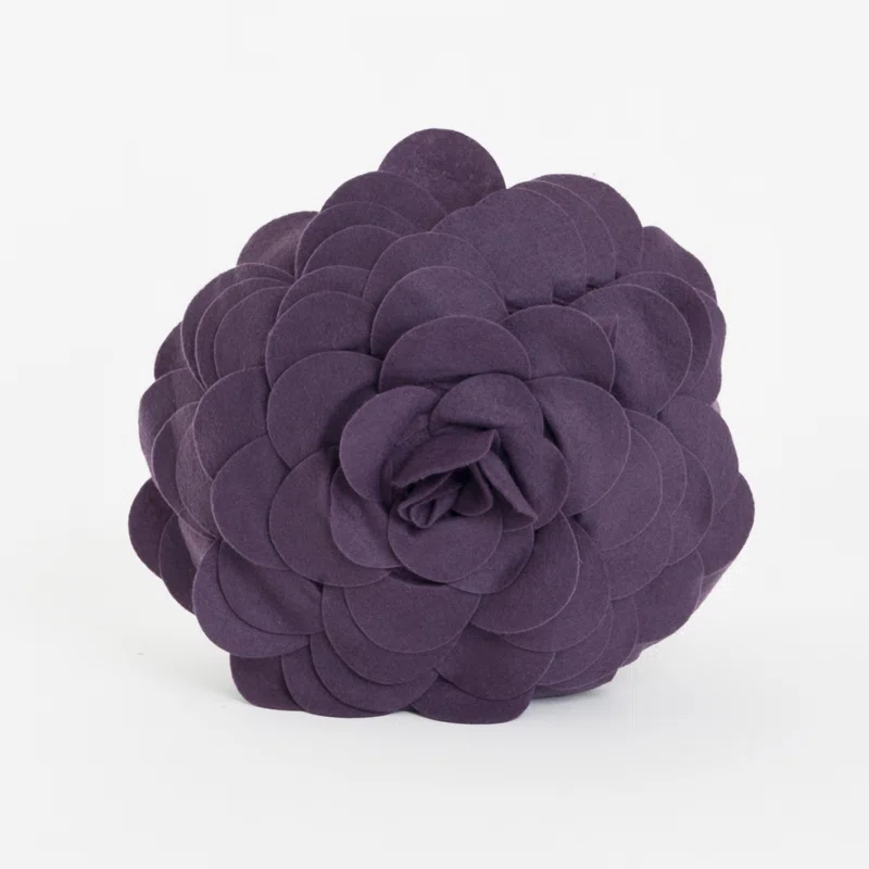 Saro Felt Collection Appliqued Felt Throw Pillow