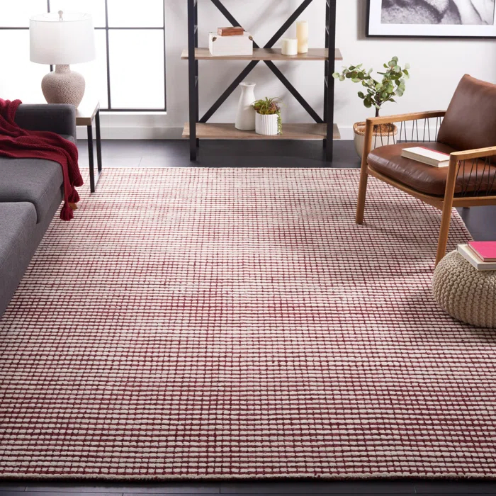 Latitude Run® Abstract Hand Tufted Wool Checkered Rug & Reviews | Wayfair