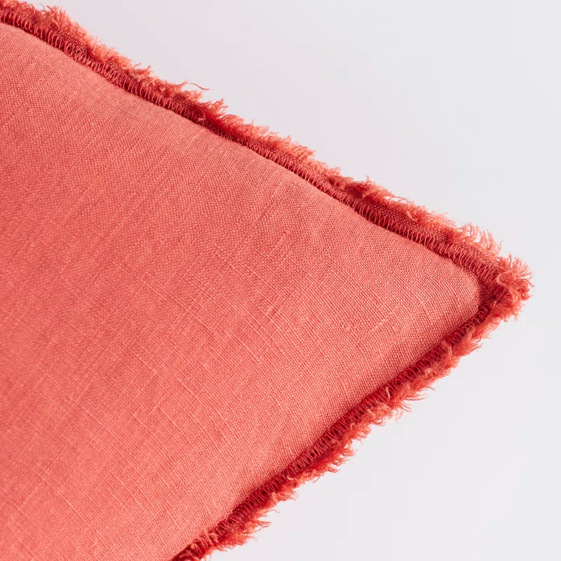 Saro Graciella Collection Linen Reversible Throw Pillow