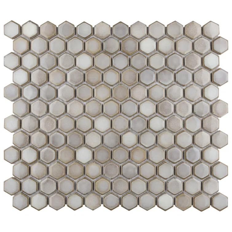 Merola Tile Hudson 1" Hex 11-7/8 " x 13-1/4 " Porcelain Mosaic Floor and Wall Tile
