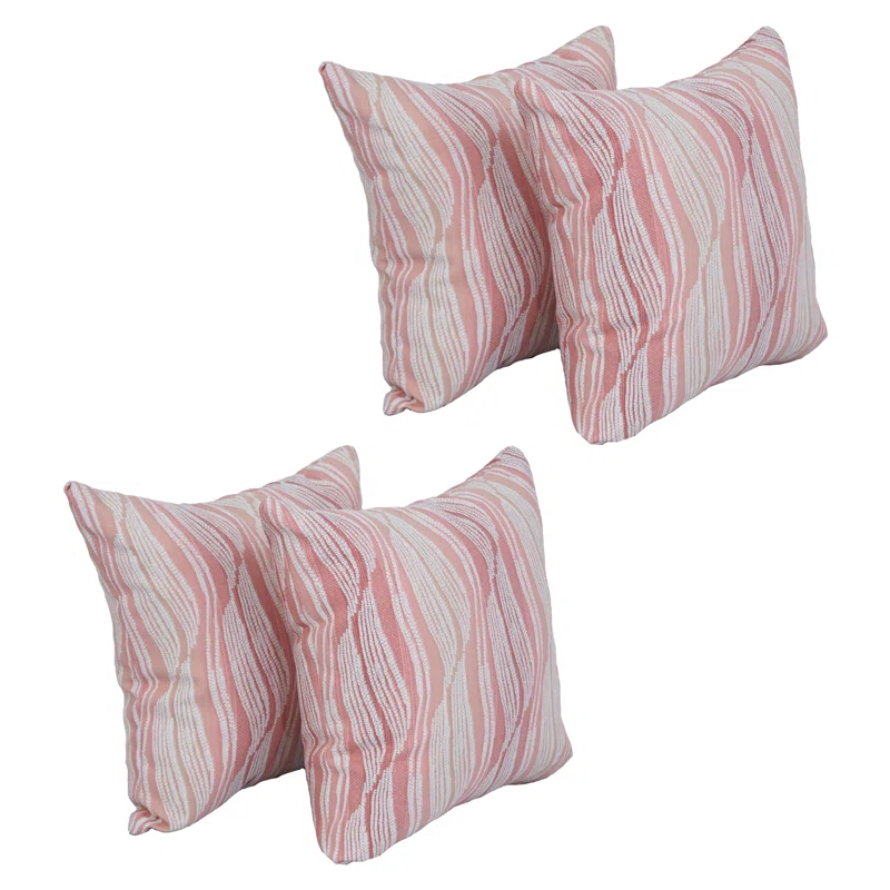 Blazing Needles Striped Reversible Throw Pillow (Set of 4)