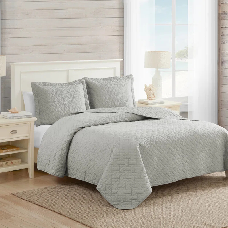 Tommy Bahama Home Tommy Bahama Raffia Solid Cotton Reversible Quilt Set