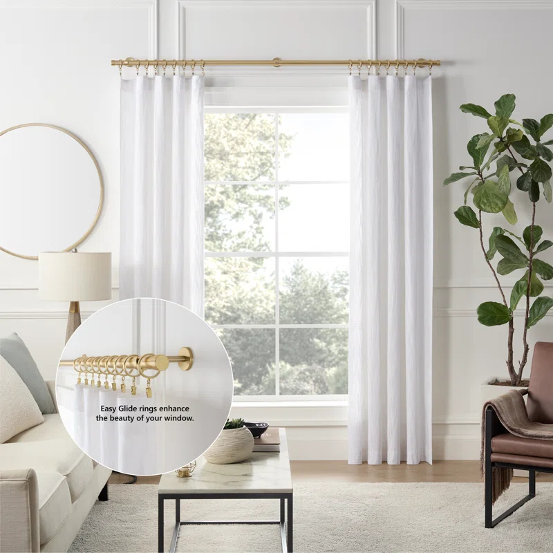 Cambria Designer Series 2 in. Premium Easy Glide Metal Curtain Rings with Smooth, Quiet Nylon Inserts