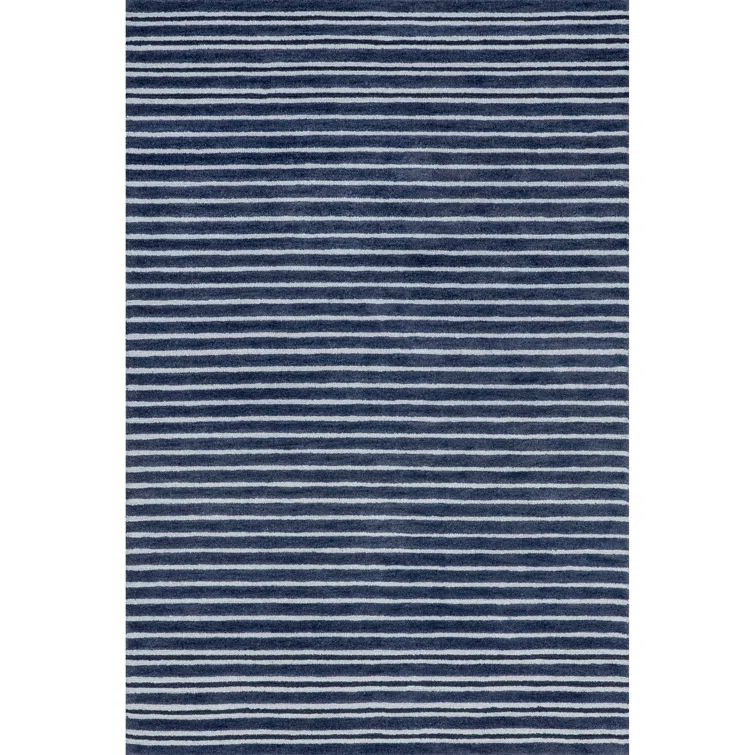 Breakwater Bay Pacific Striped Wool Area Rug