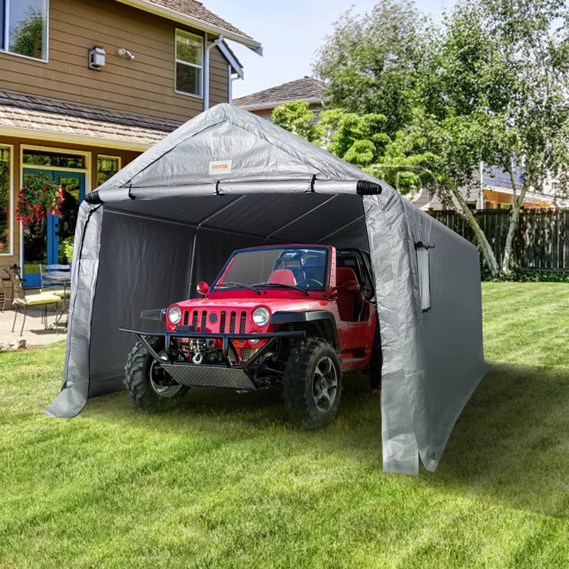 VEVOR Heavy Duty 10 ft. W x 15 ft. D Polyethylene Portable Garage Shed