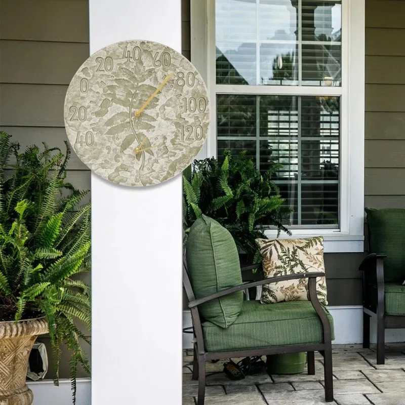 Whitehall Products Sumac Indoor/Outdoor Wall Clock and Thermometer