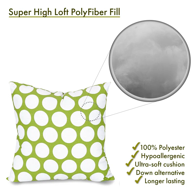 Majestic Home Goods Polka Dot Polka Dots Down Throw Pillow