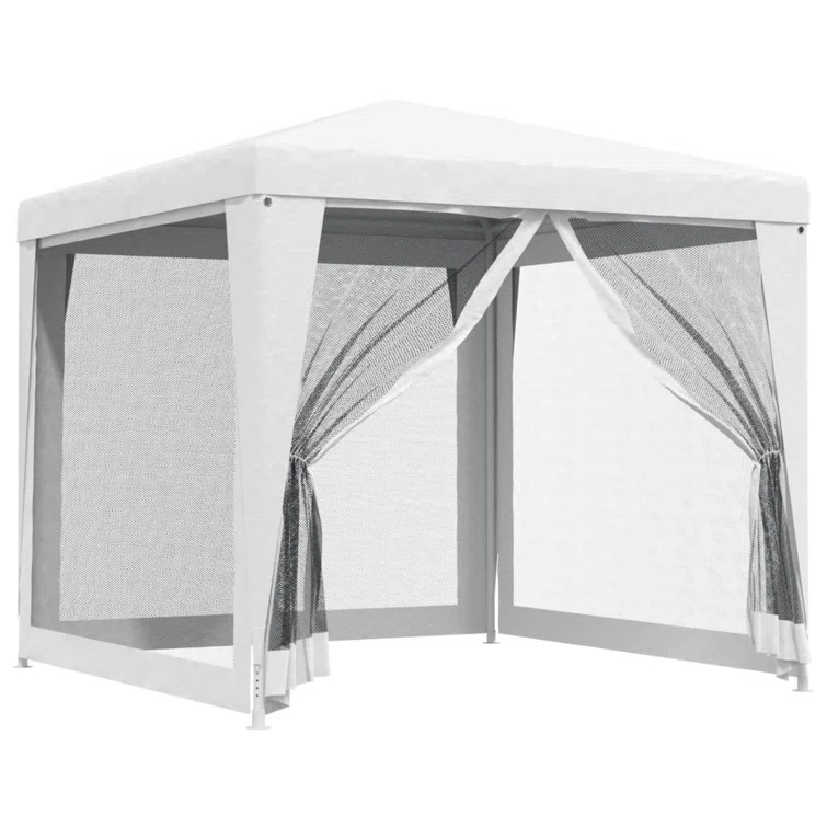 vidaXL Metal Party Tent with 4 Mesh Sidewalls
