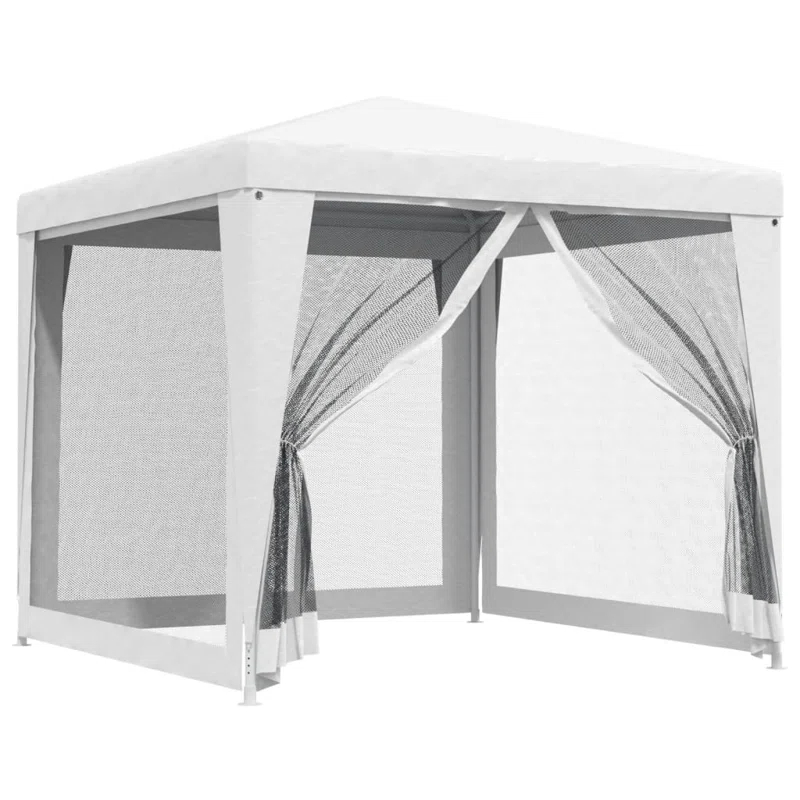 vidaXL Metal Party Tent with 4 Mesh Sidewalls