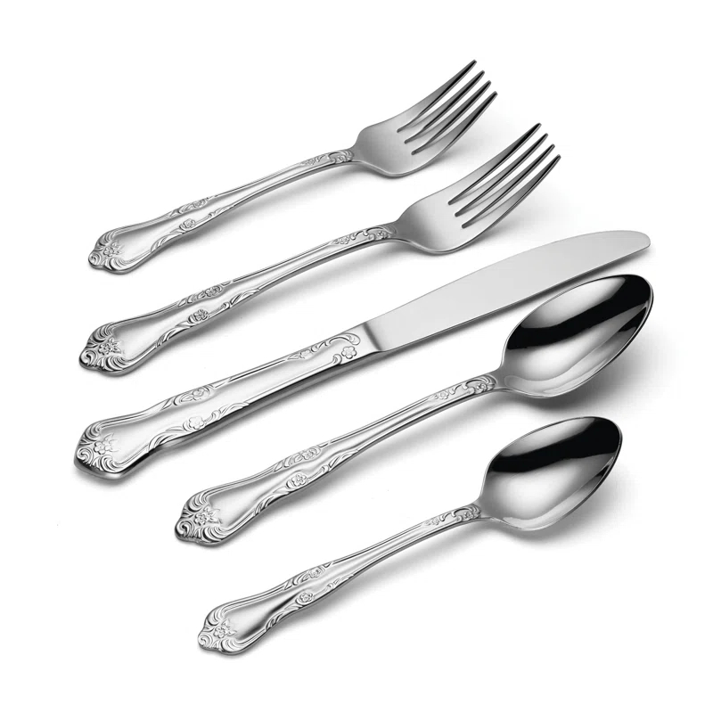 Oneida Oneida Azalea 45 Piece Everyday Flatware Set, Service For 8