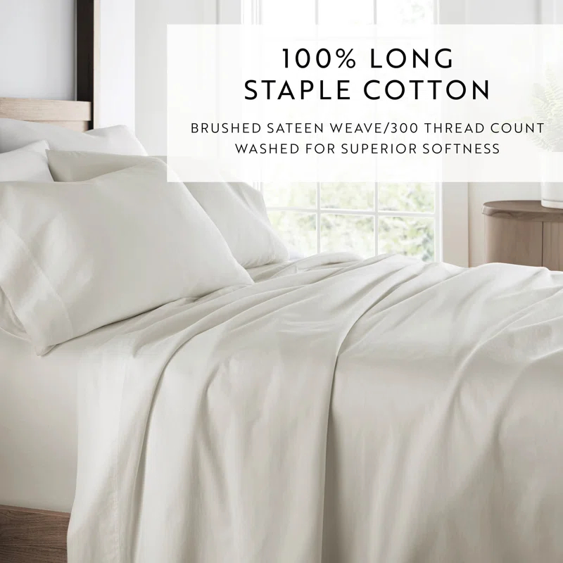 Becky Cameron Sateen Long-Staple Cotton Deep Pocket Sheet Set
