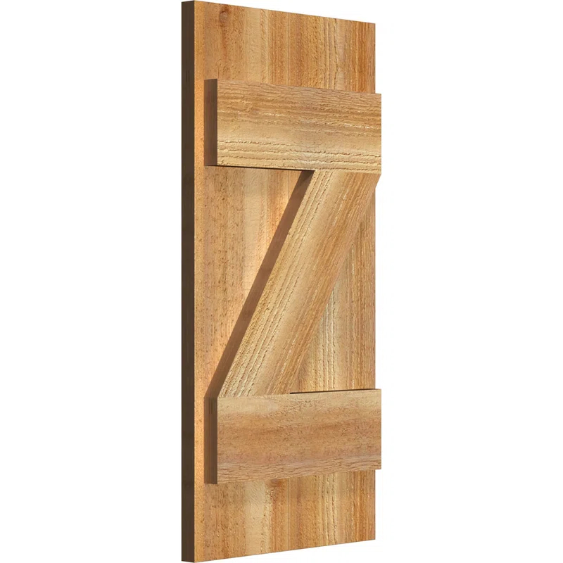 Ekena Millwork TimberCraft 5 3/8" Boards Joined Board-n-Batten Shutters w/Z-Bar, Western Red Cedar (Per Pair) (Set of 2)