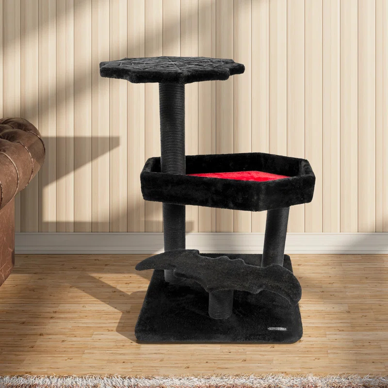 Tucker Murphy Pet™ Evannah Gothic Cat Tree for Hallowen, Cat Tower with Coffin Bed