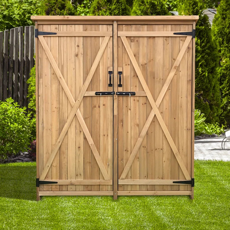 Hanover 5 ft. W x 1 ft. 5 in. D Solid Wood Storage Shed
