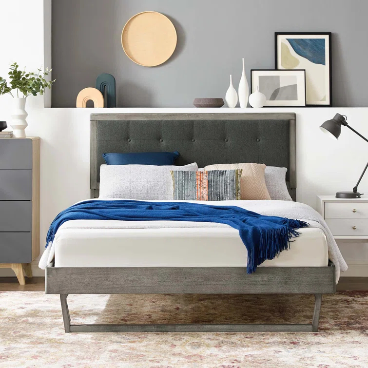 Modway Willow Wood Platform Bed with Angular Frame