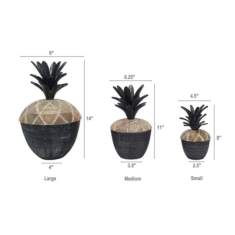 Benjara Wood Decorative Urns & Jars