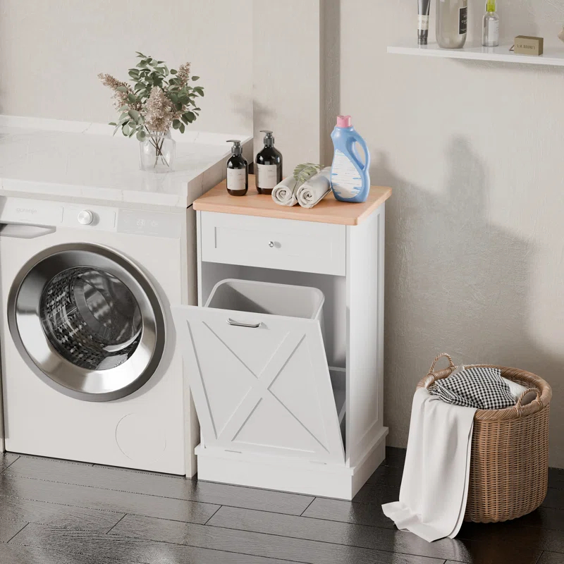 Aeloxis Havant Tilt Out Trash Cabinet 10 Gallon Wooden Free Standing (Not include trash can)