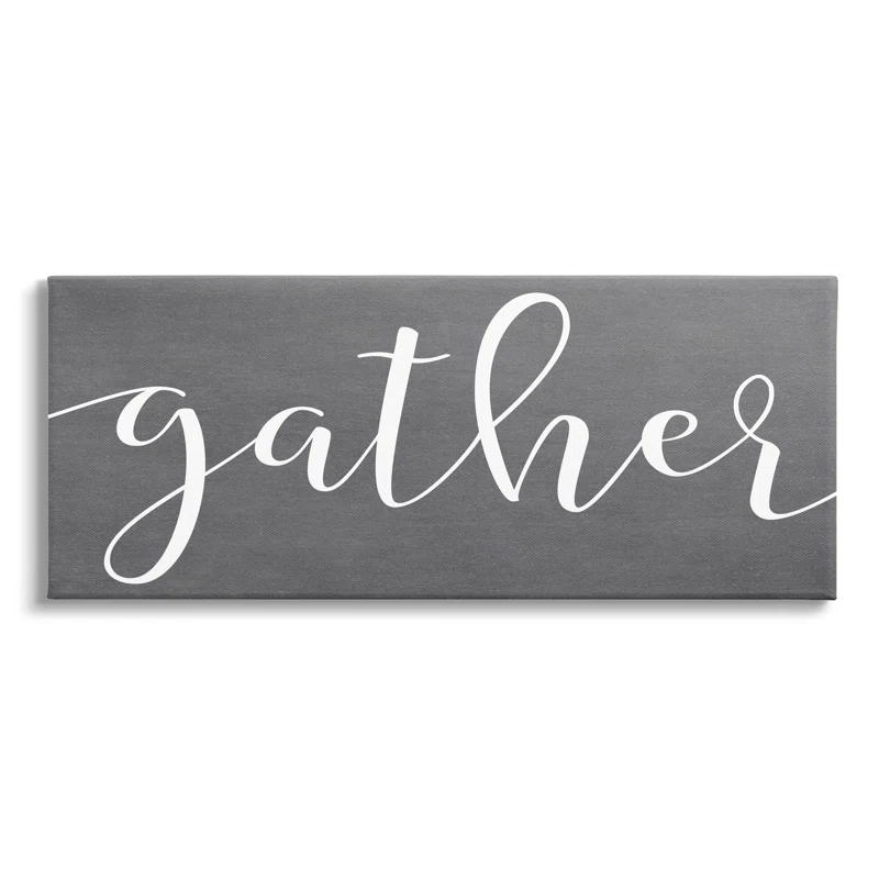 Stupell Industries " Gather Rustic Family Calligraphy Cursive Sign " by Lettered And Lined