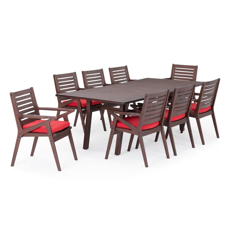 Corrigan Studio® Minhaj Rectangular 8 - Person 90" Long Dining Set With Sunbrella Cushion Covers