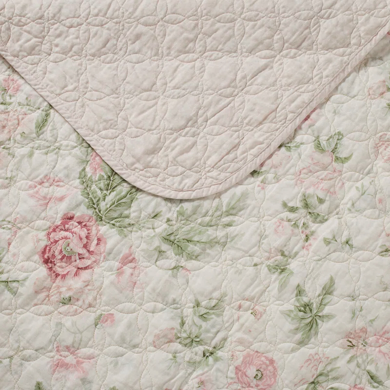 Laura Ashley Laura Ashley Breezy Floral Cotton Reversible Quilt Set