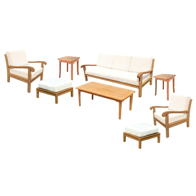 Napa 80'' Teak Outdoor Patio Sofa with Sunbrella® Cushions