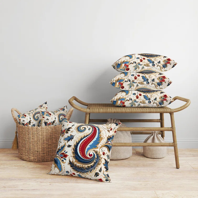 Amrita Sen Lavish Paisley Paisley Reversible Throw Pillow