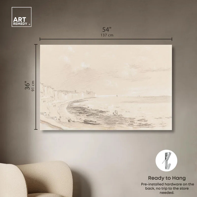 Art Remedy Sea Coast Scene 19th Century Canvas Coastal Classic Art by Art Remedy