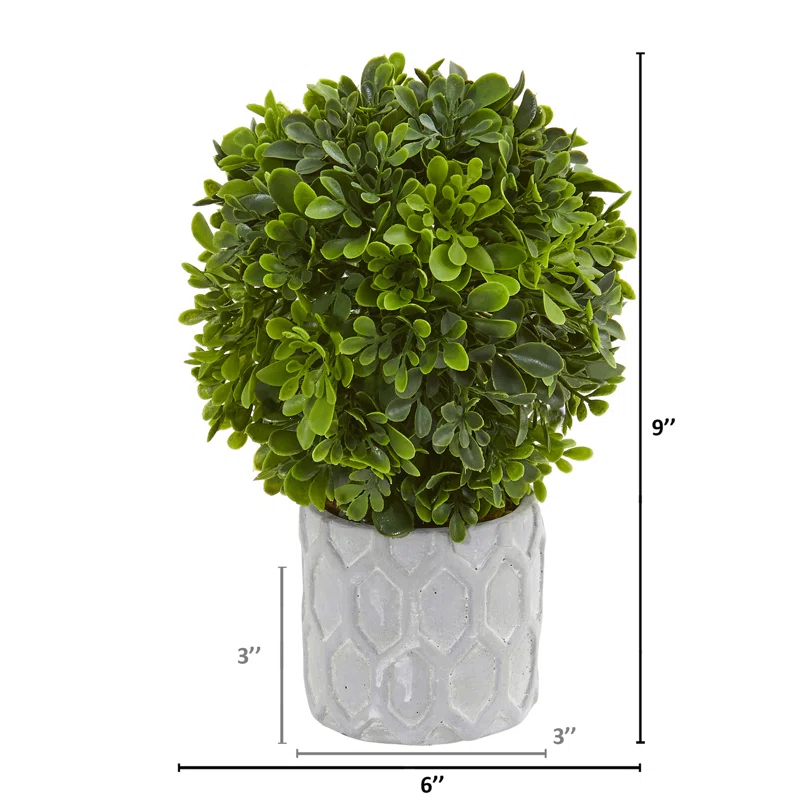 Primrue 9in. Boxwood Artificial Mini Topiary (Set of 3)