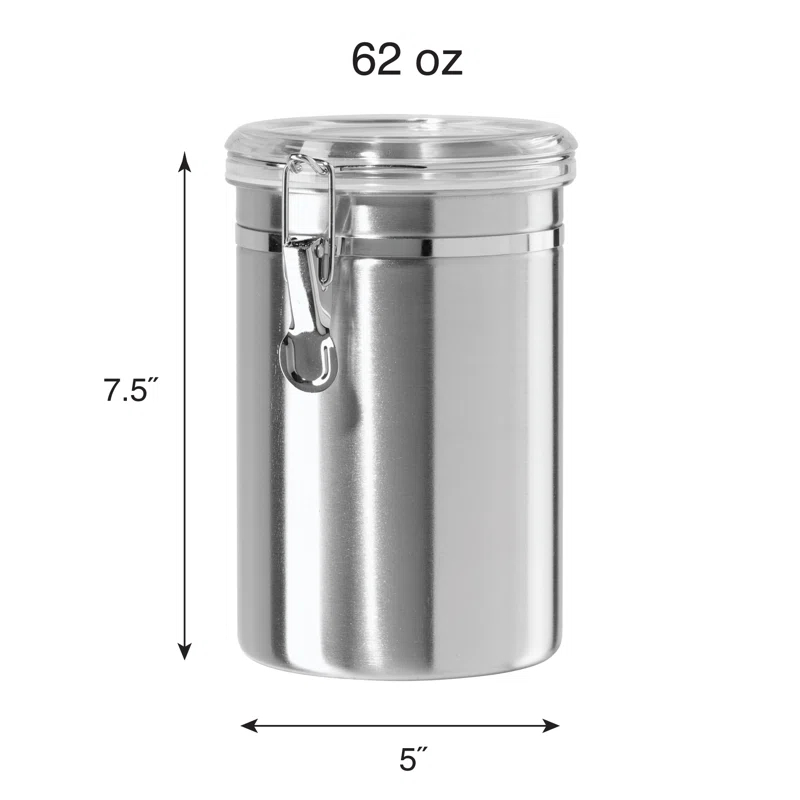 Stainless Steel Clamp Canister w/ Clear Lid