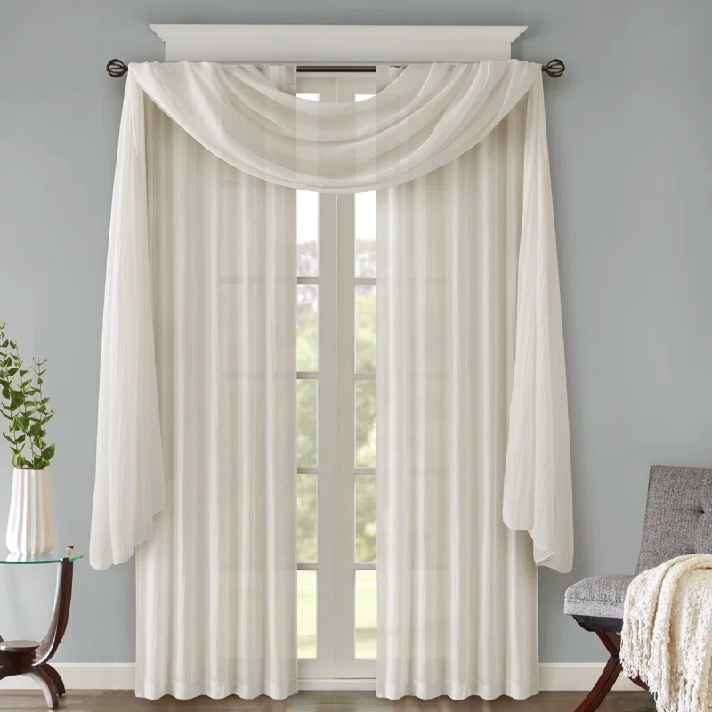 Harper Solid Crushed Curtain Panel Pair
