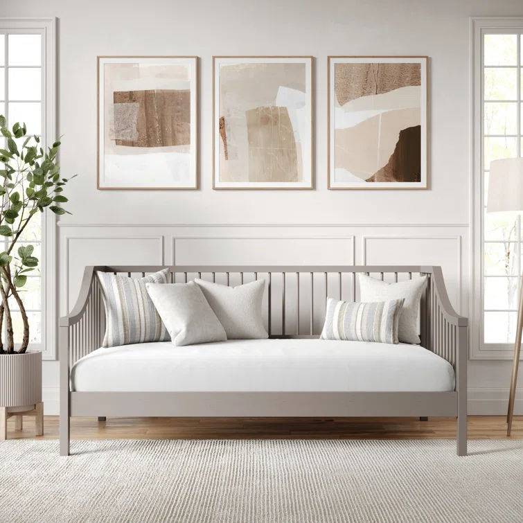 Martha Stewart Martha Stewart Neely Wooden Platform Daybed With Spindles And Wood Slat Foundation