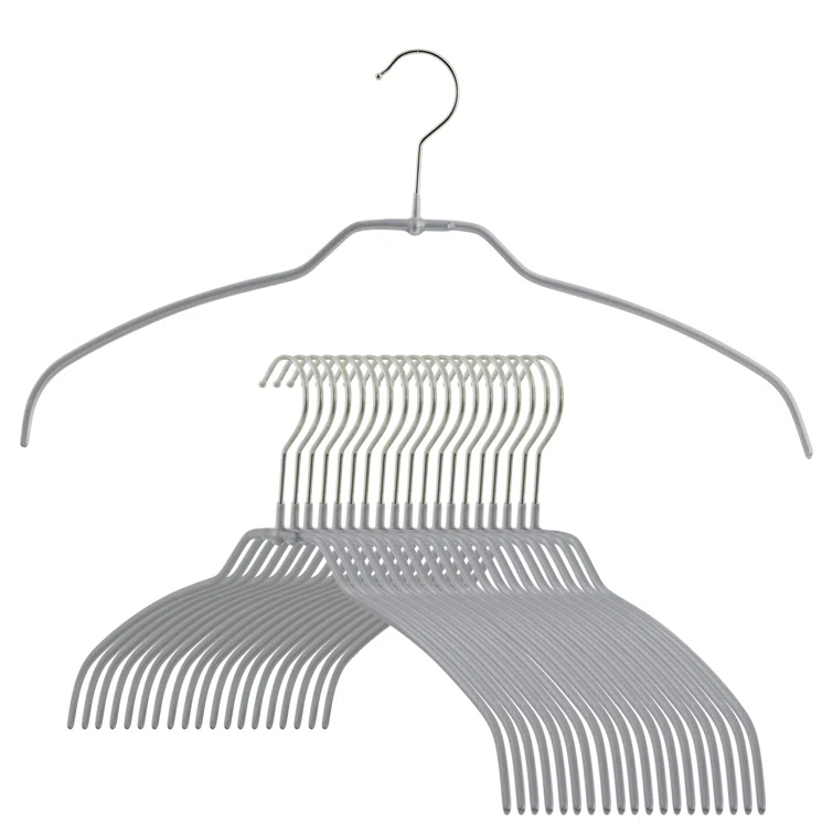 Mawa Mawa Silhouette Non-Slip Steel European Shirt/Coat Hanger, Ultra Thin And Narrow (Set of 20)