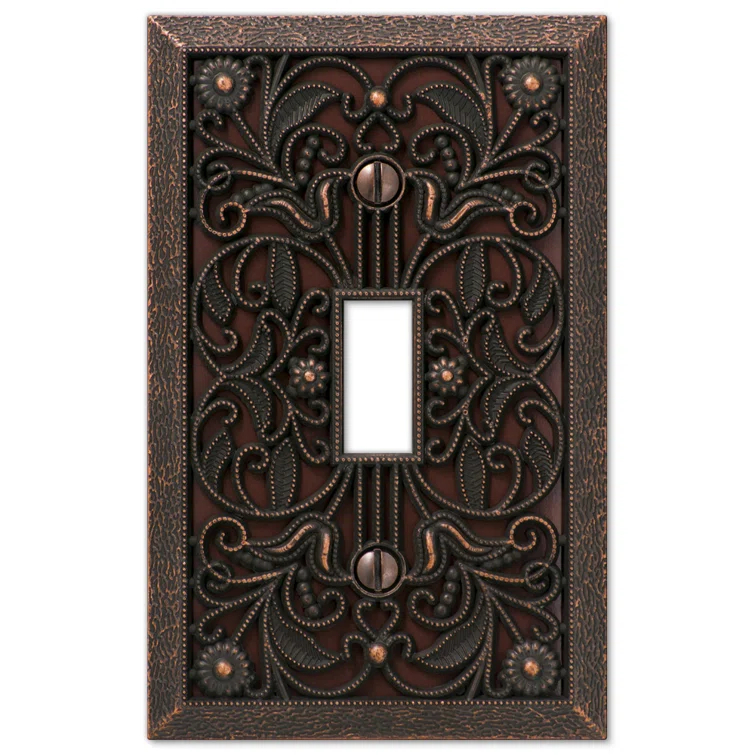 AmerTac Filigree No Subject 1 - Gang Toggle Light Switch Standard Wall Plate