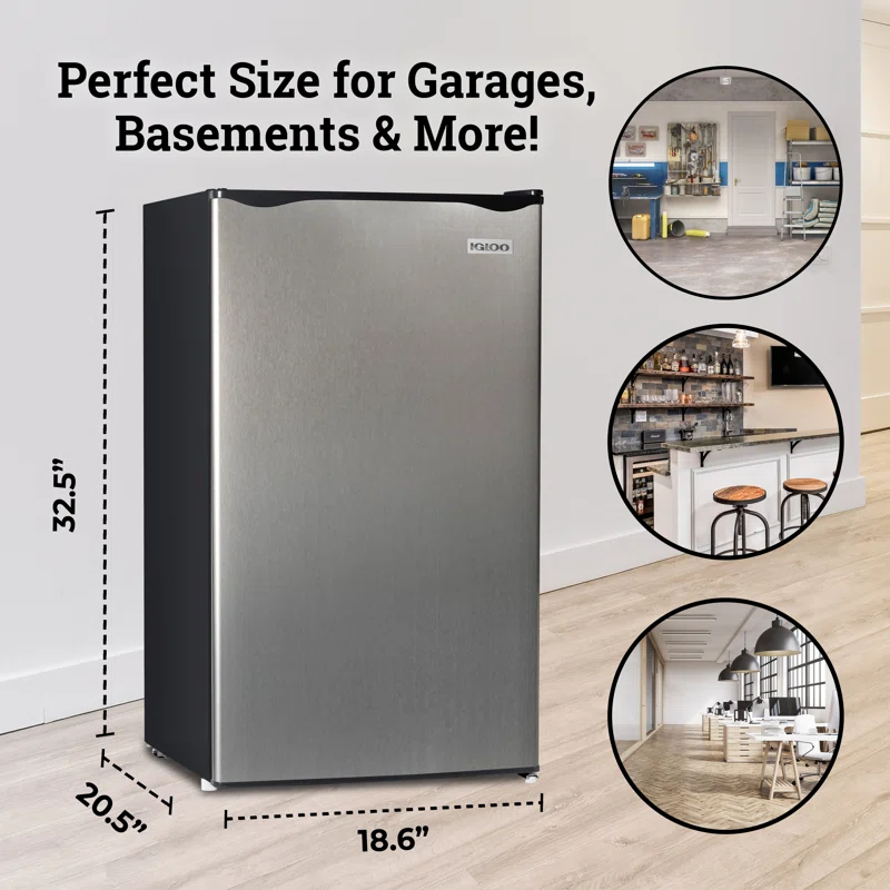 Igloo Igloo 3.2 Cubic Feet Freestanding Mini Fridge with Freezer