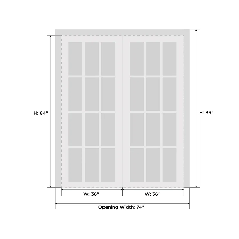 SARTODOORS Interior Lucia Clear Glass Wood French White Doors