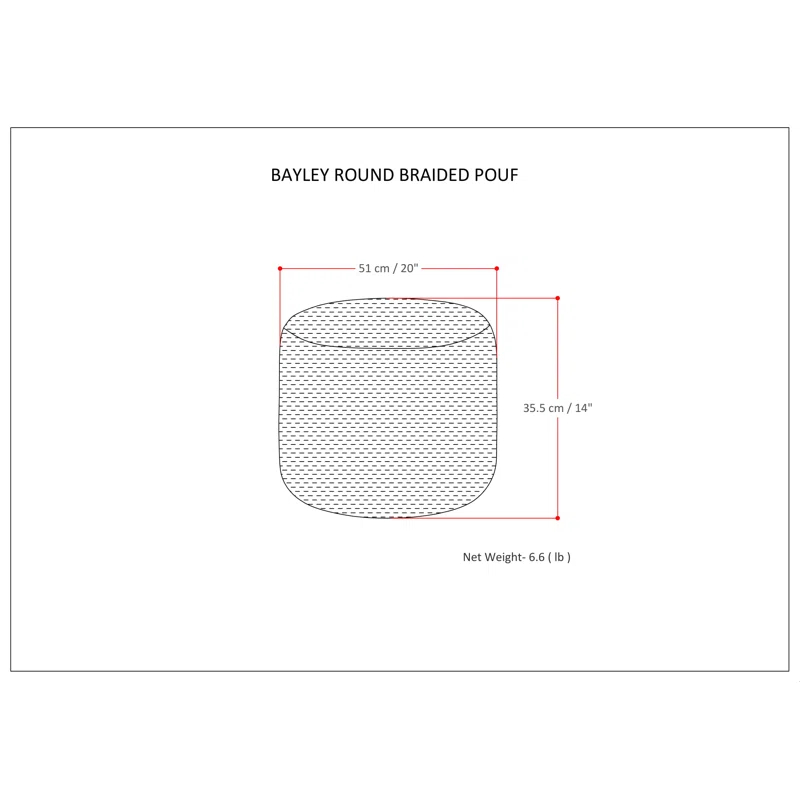 Simpli Home Bayley Upholstered Pouf