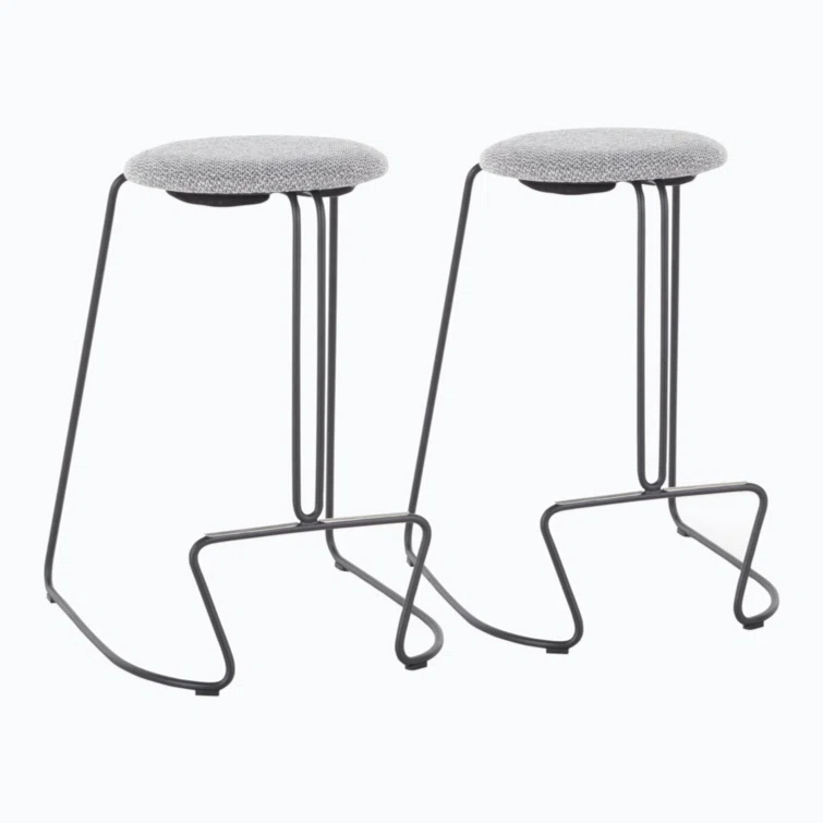 Wenty Upholstered Counter Stool with Metal Frame (Set of 2)